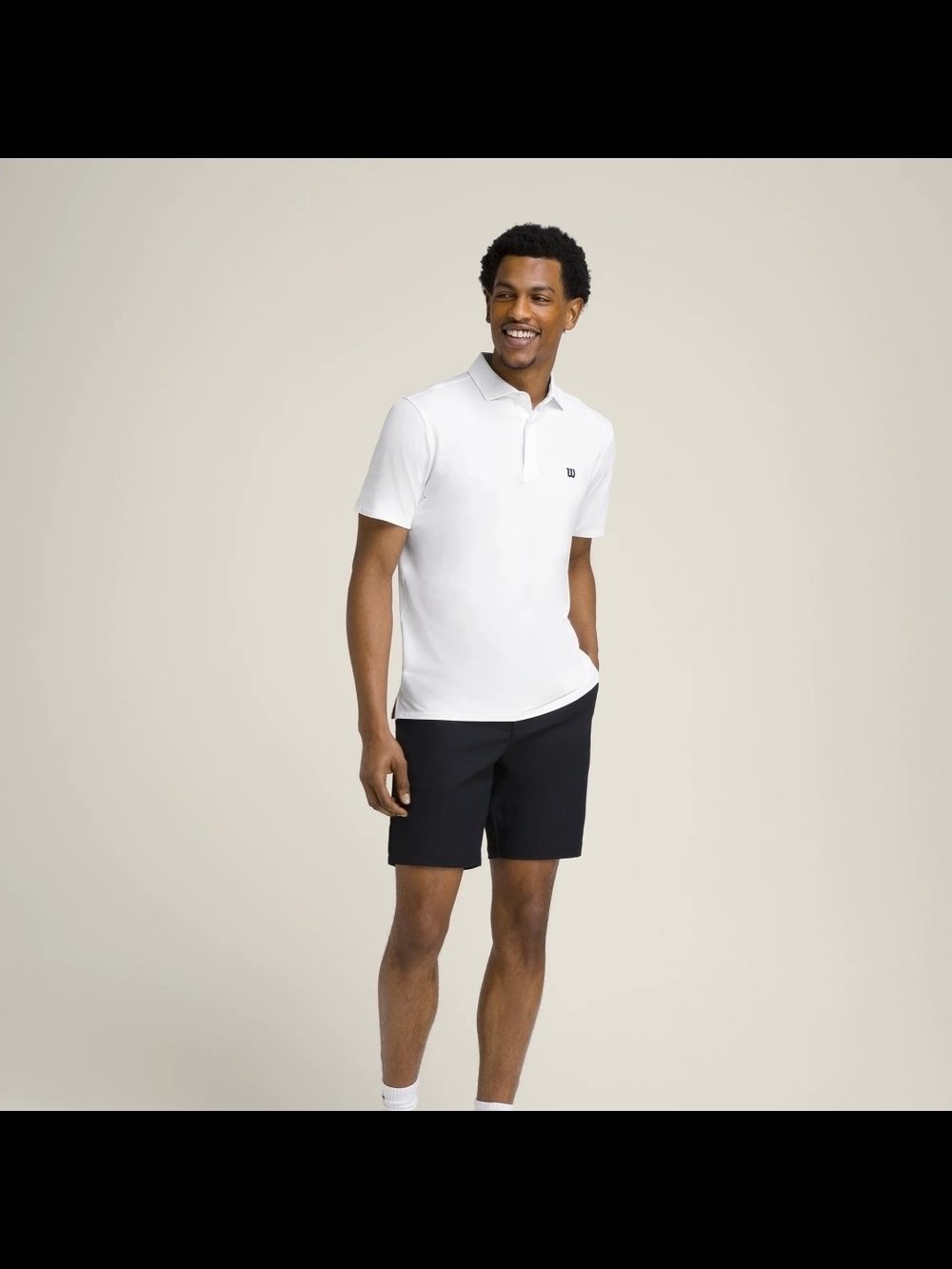 Wilson Men's League Polo white Golf Ski breathable red logo L